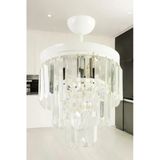 Avizade Lüks Beyaz Kristal Taşlı Modern Plafonyer Avize. Salon/Mutfak/Antre/Oturma Odası/Mağaza/Showroom