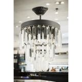 avizade Lüks Siyah Kristal Taşlı Modern Plafonyer Avize. Salon/Mutfak/Antre/Oturma Odası/Mağaza/ShowRoom Siyah 30 x 46