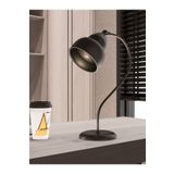 avizade LUNERA Siyah Metal Elektrikli Masa Lambası – Ayarlanabilir Başlıklı Modern Dekoratif Masa Lambası, Çalışma ve Komodin Lambası, Salon Aydınlatması, E27 Duy Uyumlu