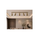 avizade LUNİA 5'li Eskitme Metal Modern Silindir Spot Avize LED GU10 Duy Uyumlu Hareketli Yönlendirilebilir Başlıklı Dekoratif Tavan Avizesi Salon Mutfak Yemek Masası Antre Koridor Aydınlatma – 75 cm Genişlik