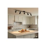 avizade LUNİA 5'li Siyah Metal Modern Silindir Spot Avize LED GU10 Duy Uyumlu Hareketli Yönlendirilebilir Başlıklı Dekoratif Tavan Avizesi Salon Mutfak Yemek Masası Antre Koridor Aydınlatma – 75 cm Genişlik