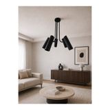 avizade LYRA 5'li Siyah Modern Silindir Sabit Başlıklı Spot Avize LED GU10 Duy Uyumlu Sarkıt Tavan Aydınlatma Dekoratif Salon Mutfak Oturma Odası Antre Koridor Avizesi