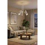 avizade Lyra Modern Tasarım 5'li Beyaz Silindir Spotlu Salon Mutfak Avizesi - GU10 Duy (45x50 cm) Beyaz 50 x 45