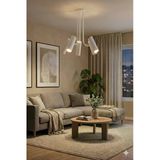 Avizade Lyra Modern Tasarım 5'Li Beyaz Silindir Spotlu Salon Mutfak Avizesi - Gu10 Duy (45X50 Cm)