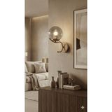 avizade MERLA Tekli Eskitme Kasa Füme Cam Küre Dekoratif Pilli Aplik - Minimalist Duvar Lambası - Modern Duvar Aydınlatma