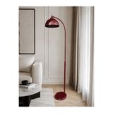 avizade NEBULA Bordo Metal Premium Tasarım Hareketli Başlıklı Ayaklı Lambader Retro Şapkalı Dekoratif Zemin Lambası Modern Salon Oturma Odası Köşe Aydınlatma E27 Duy Uyumlu