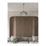 Avizade Neva Yaprak Tasarımlı Siyah Çerçeveli Petek Kumaş Sarkıt Avize - Modern & Şık Aydınlatma