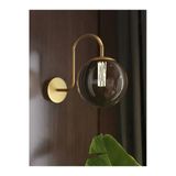 avizade NOA Pilli Eskitme Metal Füme Cam Modern Tasarımlı Kıvrak Duvar Aplik