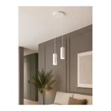avizade NORD Beyaz Metal 2'li Silindir Spot Sarkıt Avize LED GU10 Duy Uyumlu Sarkıt Boyu Ayarlanabilir Modern Minimalist Dekoratif Tavan Aydınlatma Koridor Antre Mutfak Adası Salon Avizesi
