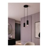 avizade NORD Siyah Metal 2'li Silindir Spot Sarkıt Avize LED GU10 Duy Uyumlu Sarkıt Boyu Ayarlanabilir Modern Minimalist Dekoratif Tavan Aydınlatma Koridor Antre Mutfak Adası Salon Avizesi