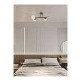 avizade Noria Eskitme Metal Gövdeli 3’lü Beyaz Cam Küre Avize | Kavisli Tavan Aydınlatma Avize Modeli Metalik kasa beyaz cam 3lü 35 x 35