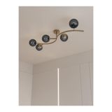avizade NORİA Modern Eskitme Metal Gövdeli 5’li Füme Cam Küre Avize | Tavan Aydınlatma Avize Modeli ESKİTMEFÜME 30 x 60