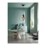 avizade Tekli Siyah Füme Camlı Avize-modern-endüstriyel-sarkıt Avize-salon-mutfak-çocuk Odası-oturma Odası Siyah 55 x 24