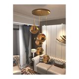 Avizade Vega Sarkıt Top Avize Bal Rengi 5’Li Glop Camlı, Eskitme Dayanıklı Kasa Modern Şık Tasarım Avize