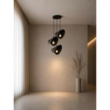 Avizade Velaris Siyah Metal 3'lü Sarkıt Avize – Minimalist Modern Salon Aydınlatması - Yaprak Tasarımlı Modern Salon ve Mutfak Aydınlatması - Siyah