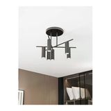 Avizade Zenix Siyah Metal Gövdeli 6'Lı Spot Led Avize – Gu10 Duylu | Modern Salon Ve Antre Tavan Aydınlatma