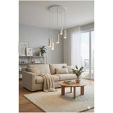 avizade ZENYA 5'li Beyaz Metal Modern Spot Sarkıt Avize LED GU10 Duy Uyumlu Silindir Tavan Lambası Salon Mutfak Avizesi Dekoratif Aydınlatma