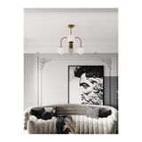 avizade ZYRA Eskitme Metal 4'lü Beyaz Cam Küre Kıvrık Model Avize - Salon Ve Oturma Odası Aydınlatması ESKİTME-BEYAZ 80 x 84