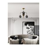 avizade ZYRA Eskitme Metal 4'lü Füme Cam Küre Kıvrık Model Avize - Salon Ve Oturma Odası Aydınlatması ESKİTME-FÜME 80 x 84