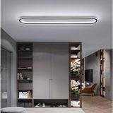 AVİZE Avize Modern LED Tavan Avizesi | Oval Lineer Tasarım | Salon, Antre ve Koridor Için Dekoratif Aydınlatma 120CM - Bal Sarı - Gold