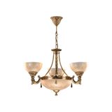 Avize çarşısı Armoni 3 kollu Cam Başlıklı, Eskitme Antik Renk, Sarkıt Avize BS.3040-52-03A