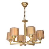 Avize Çarşısı Carmine 6 Kollu Bal Camlı Gold Sarkıt Modern Avize