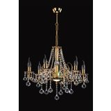 Avize çarşısı Panama 6 Kollu Kristal Taşlı Gold Avize BS.0720-58-06