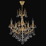 Avize Çarşısı Tila 6 Kollu Kristal Taşlı Gold Avize