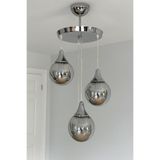 Avize Kristal 3 Lü Yuvarlak Gümüş Modern Sarkıt Mutfak Oturma Odası Salon Sarkıt Avize.