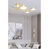Avize Leyla Ledli Dekoratif Modern Enerji Tasarruflu 3lü LED 3 Renk Işık Oturma Odası Salon Mutfak - Altın - Seçenek 1
