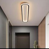 AVİZE Modern LED Tavan Avizesi | Oval Lineer Tasarım | Salon, Antre ve Koridor Için Dekoratif Aydınlatma 60 Çap - Bal Sarı - Gold
