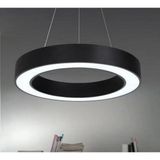 AVİZE Modern Siyah LED Sarkıt Avize – Yuvarlak Halka Tasarımlı Dekoratif Tavan Lambası 60 Çap - Siyah