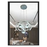 Avize Pazarı 3 Renkli Salon Sarkıt Led Avize Toplu Kelebekli Gümüş Nikelaj Kaplama Ledli Salon Avize