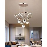 Avize Pazarı Galaksi Modern Sarkıt 5+1 Papatya Gold Ledli Sarkıt Avize - Çok Renkli