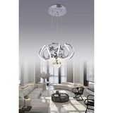 Avize Pazarı Heracles 3 Renk Gümüş ( Sarı Beyaz ve Gün Işığı ) Luxury LED Kristal Taşlı Avize - Çok Renkli