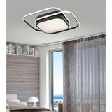 Avize Pazarı İkili Kare Led Plafonyer Avize Üç Renkli Siyah Renkli