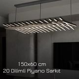 Avize Pazarı Lüks Modern Ledli Piyano Avize Günışığı Mutfak Üzeri Aydınlatma Yemek Masası Avize - Siyah - Gün Işığı