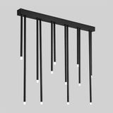 Avize Pazarı Pipe Plafonyer LED Avize 100 cm 12LI Boru Siyah - Çok Renkli