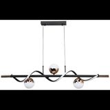Avize Pazarı Rose Siyah LED Camlı Modern Avize - Çok Renkli