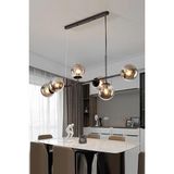 Avize Simao Modern Tasarım Siyah Renk Füme Camlı Salon - Yemek Masası Üstü - Mutfak Sıralı 6