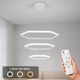 Avizego Ares 3'lü LED Sarkıt Avize 3 Renk Kumandalı - Beyaz
