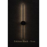 AVİZEM360 Modern Dekoratif Led Duvar Aplik 70 Cm Günışığı Siyah 1 Adet ( PİLLİ )