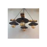 Avizemguzel Avşa 4 Lü Ahşap Rustik Modern Halatlı Avize