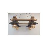Avizemguzel Moda Ahşap Rustik Modern Halatlı 4 Lü Sarkıt Avize