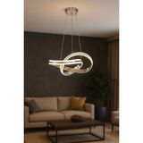 Avizemoda Atom 40 cm Dimmer Kumandalı 3 Renk Ledli (Sarı-Beyaz-Gün Işığı) Modern Sarkıt Avize - Krom - 1