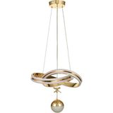 Avizemoda Atom Tekli Dimmer Kumandalı 3 Renk Ledli (Sarı-Beyaz-Gün Işığı) Modern Sarkıt Avize - Gold - 2