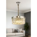 Avizemoda Desina 40 Cm'Lik Kristal Tabut Taşlı Salon Oturma Odası Lüks Avize - KROM Kaplama - 7