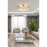 Avizemoda Desina 40'lık Kristal Taşlı Lüks Avize - (sarı-yaldız) - Sarı Yaldız - 7