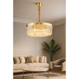 Avizemoda Desina 50 Cm'Lik Kristal Tabut Taşlı Salon Oturma Odası Lüks Avize - GOLD Kaplama - 9