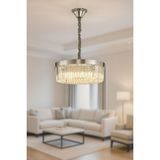 Avizemoda Desina 50 Cm'Lik Kristal Tabut Taşlı Salon Oturma Odası Lüks Avize - KROM Kaplama - 9